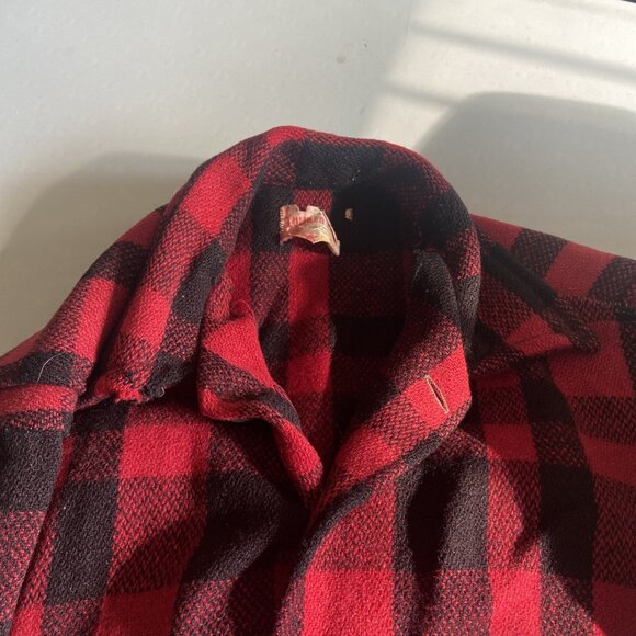 Vintage 60s Lumber King Buffalo Plaid Men M Shacket Jacket Canada - Picture 8 of 12